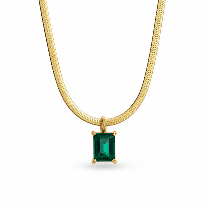 EMERALD HERRINGBONE PENDANT