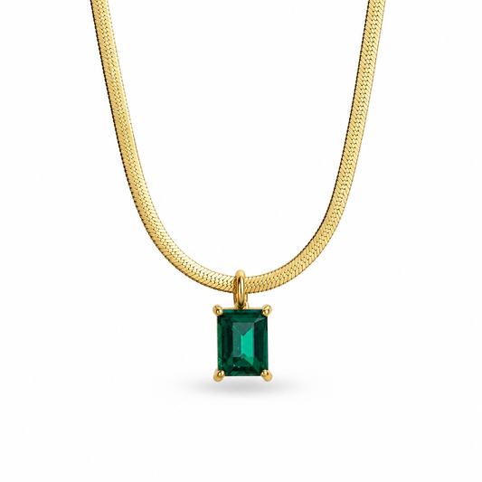 EMERALD HERRINGBONE PENDANT