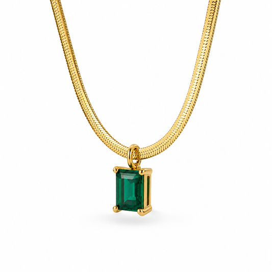 EMERALD HERRINGBONE PENDANT