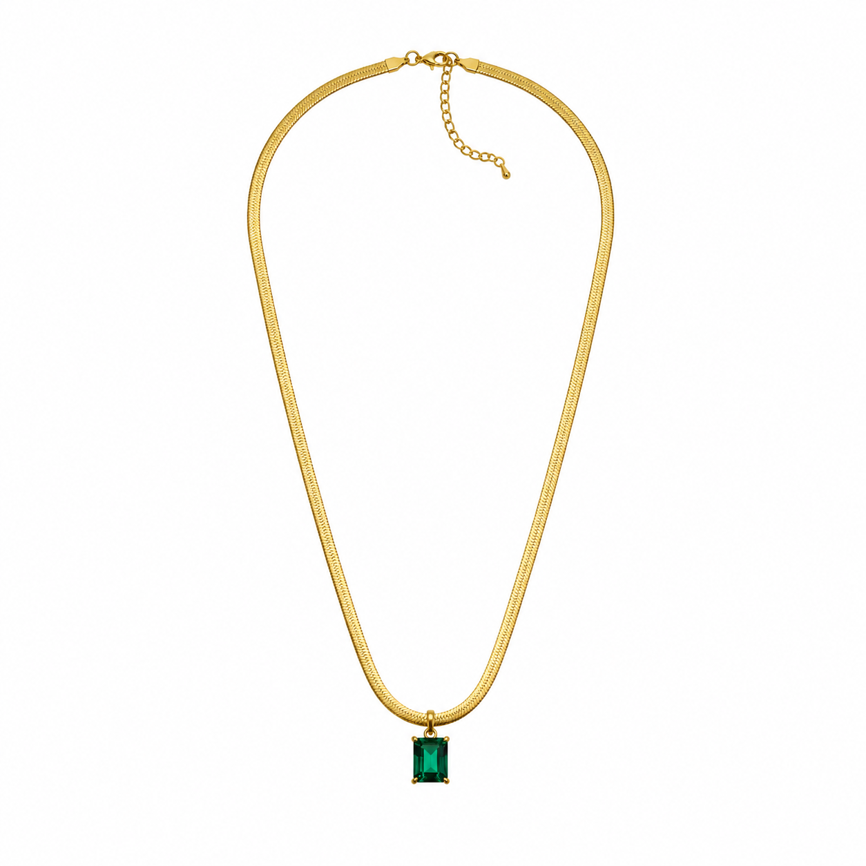 EMERALD HERRINGBONE PENDANT