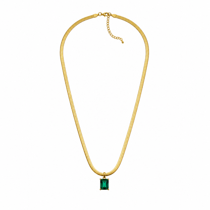 EMERALD HERRINGBONE PENDANT